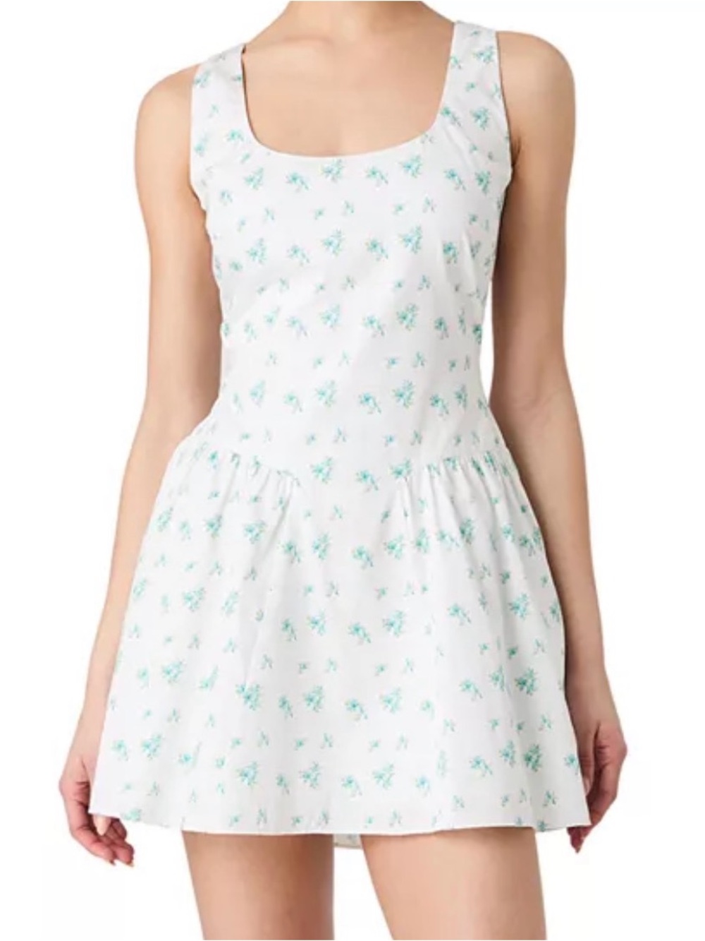 French Connection Anna Fleur Mini Dress | white/pastel/turquoise / size: S